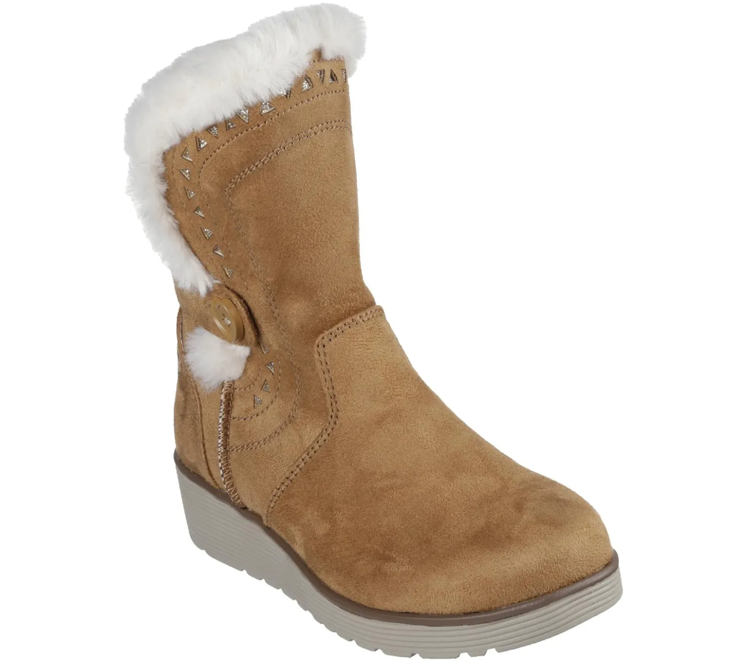 Boots<SKECHERS Keepsakes Wedge - Fur-Ever CHESTNUT