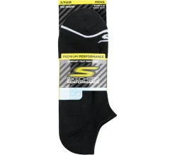 Socks|Accessories<SKECHERS Mens No Show Premium Basic Socks - 3 Pack BLACK