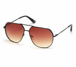 Sunglasses|Accessories<SKECHERS Metal Aviator Sunglasses BLACK / BROWN