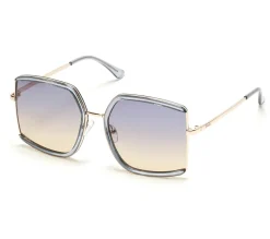 Sunglasses|Accessories<SKECHERS Modified Butterfly Semi-Rimless Sunglasses BLUE
