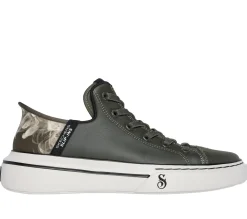 Hands Free Slip-Ins|Casual Sneakers<SKECHERS Premium Leather Slip-ins: Snoop One - OG OLIVE