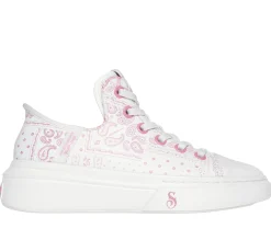 Hands Free Slip-Ins|Casual Sneakers<SKECHERS Premium Leather Slip-ins Snoop One - Double G WHITE / PINK