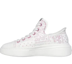 Hands Free Slip-Ins|Casual Sneakers<SKECHERS Premium Leather Slip-ins Snoop One - Double G WHITE / PINK