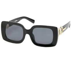 Sunglasses<SKECHERS Rectangle Sunglasses BLACK / GOLD