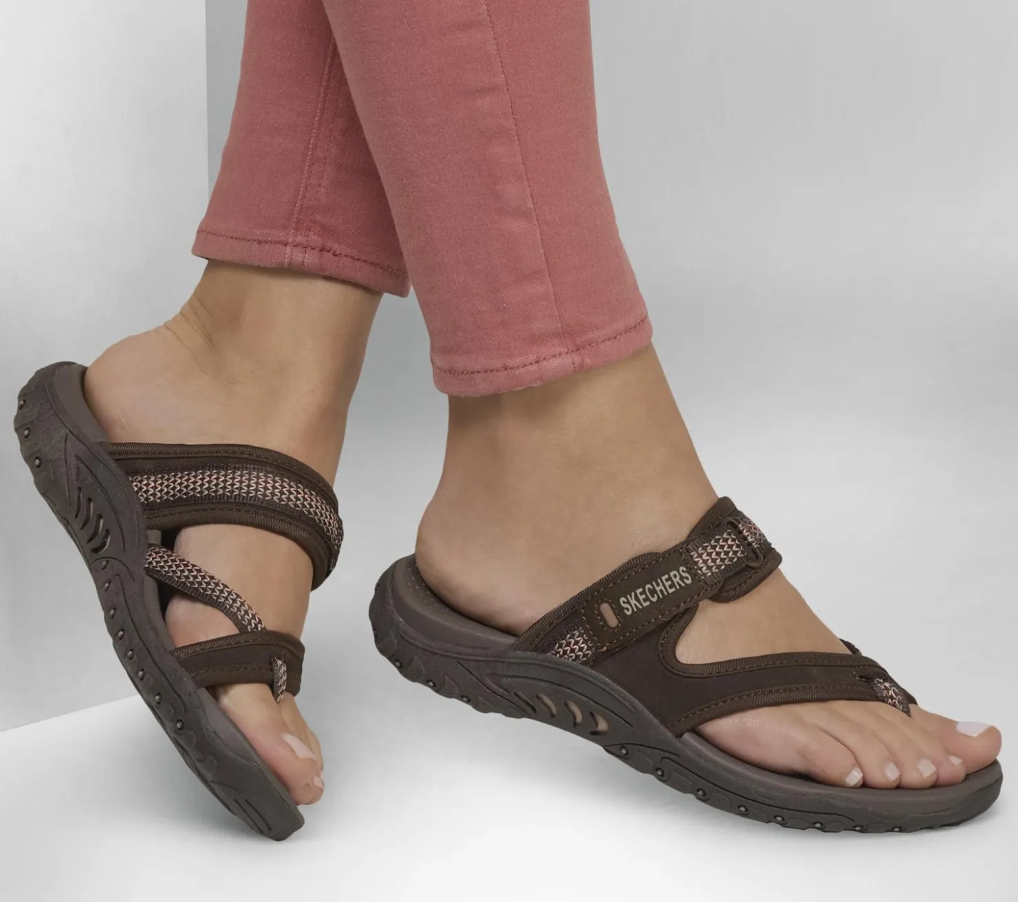 Sandals<SKECHERS Reggae - Fairfax CHOCOLATE