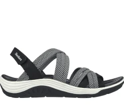 Sandals<SKECHERS Reggae Cup - Smitten By You BLACK / WHITE