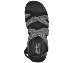 Sandals<SKECHERS Reggae Cup - Smitten By You BLACK / WHITE
