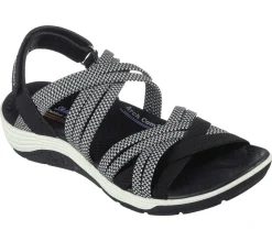 Sandals<SKECHERS Reggae Cup - Smitten By You BLACK / WHITE