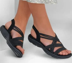 Sandals<SKECHERS Reggae Slim - Simply Stretch BLACK