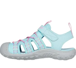 Sandals<SKECHERS Reggae Troop AQUA / PINK