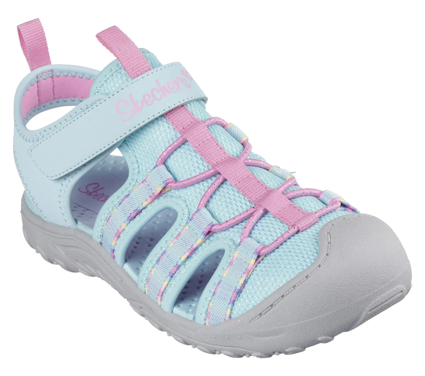 Sandals<SKECHERS Reggae Troop AQUA / PINK