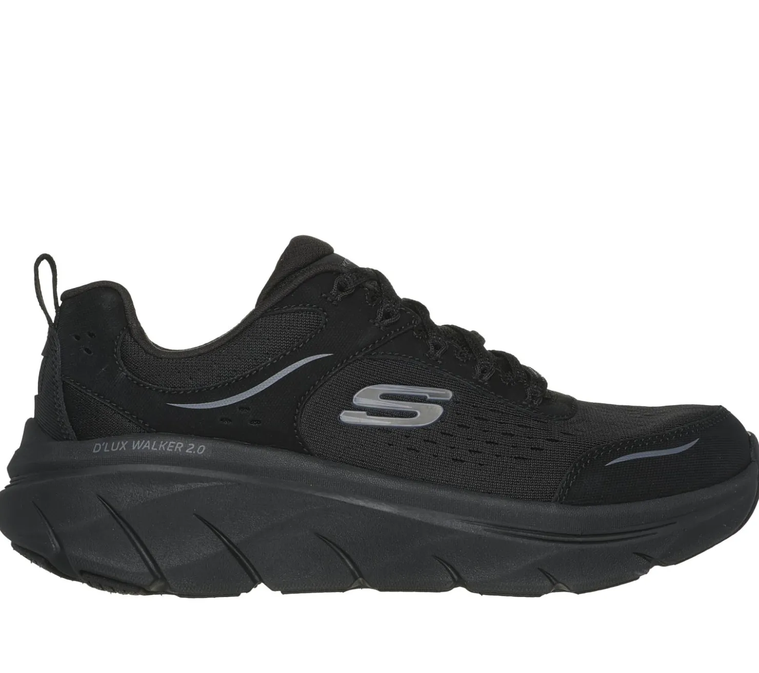 Lace Up|Athletic Sneakers<SKECHERS Relaxed Fit: D'Lux Walker 2.0 - Daisy Doll BLACK