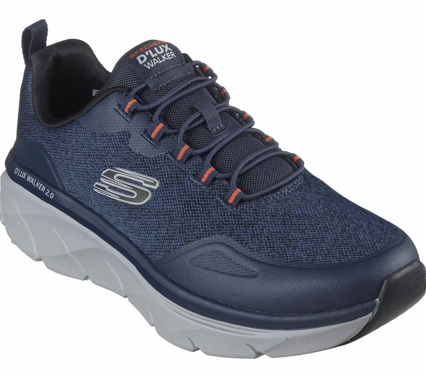 Slip-Ons|Casual Sneakers<SKECHERS Relaxed Fit: D'Lux Walker 2.0 - Steadyway NAVY / ORANGE