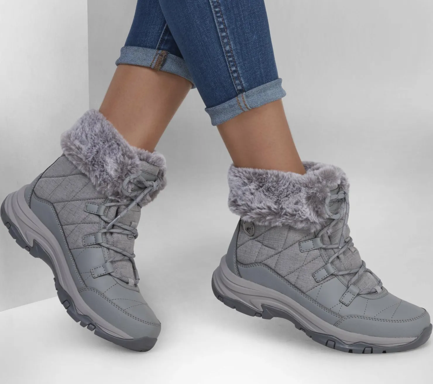 Lace Up|Boots<SKECHERS Relaxed Fit: Trego - Winter Feelings GRAY