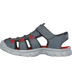 Sandals<SKECHERS Relix - Valdex CHARCOAL / RED