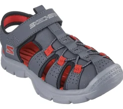 Sandals<SKECHERS Relix - Valdex CHARCOAL / RED