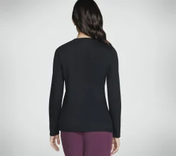 Tops|Tops<SKECHERS Rhinestone Burst Long Sleeve Tee BLACK