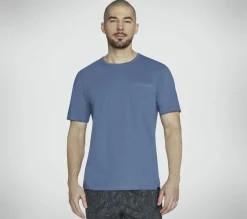 Tops|Tops<SKECHERS SKECH-BREEZE Slub Pocket Tee BLUE / GRAY