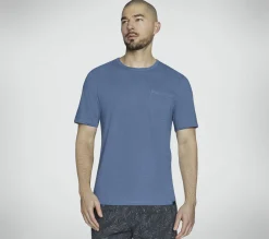 Tops|Tops<SKECHERS SKECH-BREEZE Slub Pocket Tee BLUE / GRAY