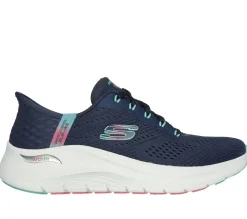 Hands Free Slip-Ins|Athletic Sneakers<SKECHERS Slip-ins: Arch Fit 2.0 - Easy Chic NAVY / TURQUOISE