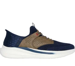 Hands Free Slip-Ins|Casual Sneakers<SKECHERS Slip-ins Relaxed Fit: Slade - Caster NAVY / TAN