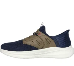 Hands Free Slip-Ins|Casual Sneakers<SKECHERS Slip-ins Relaxed Fit: Slade - Caster NAVY / TAN