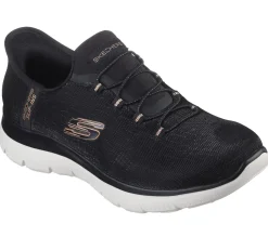 Hands Free Slip-Ins|Athletic Sneakers<SKECHERS Slip-ins: Summits - Classy Night BLACK / ROSE GOLD