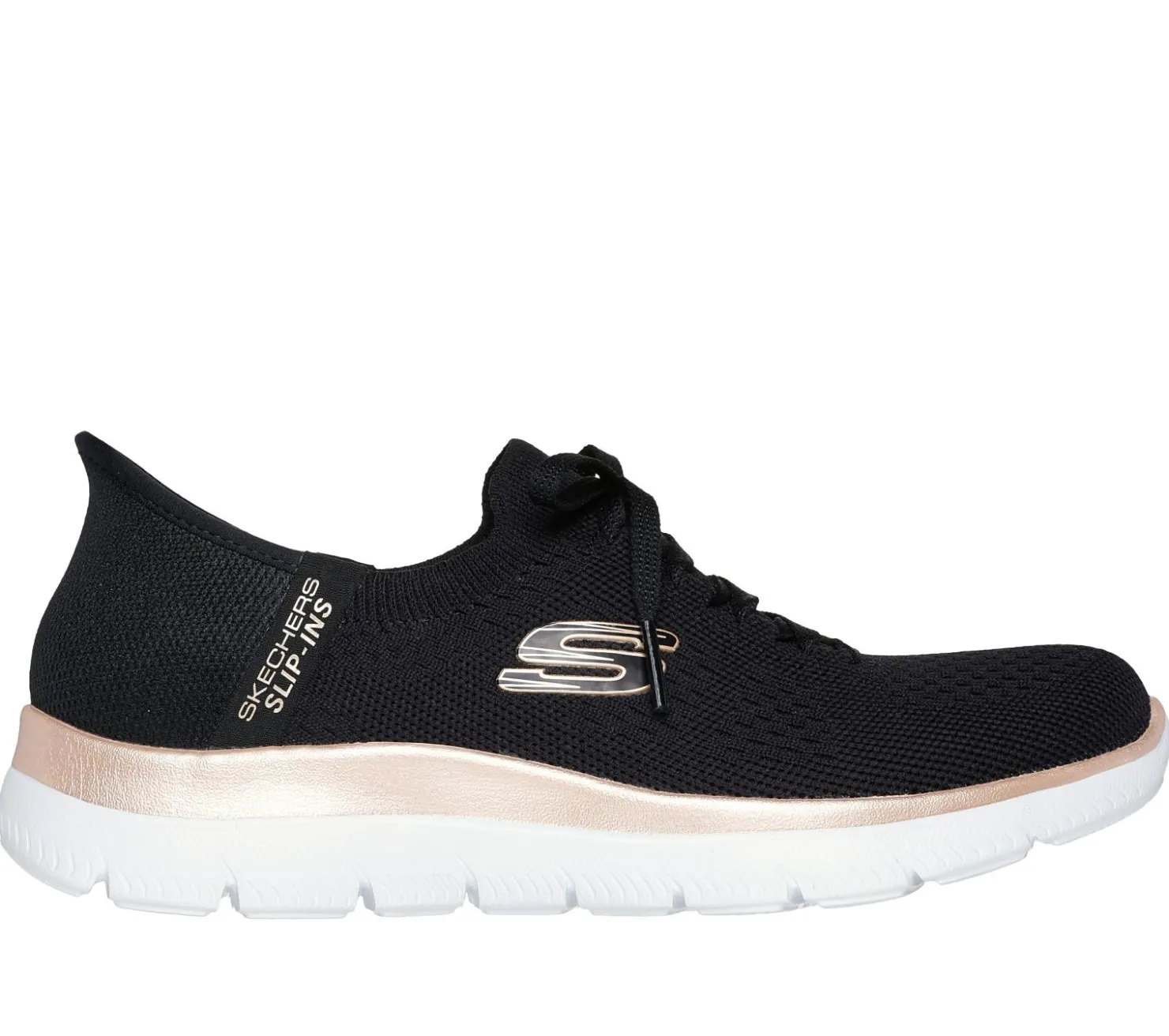 Hands Free Slip-Ins|Athletic Sneakers<SKECHERS Slip-ins: Summits - Night Chic BLACK / ROSE GOLD