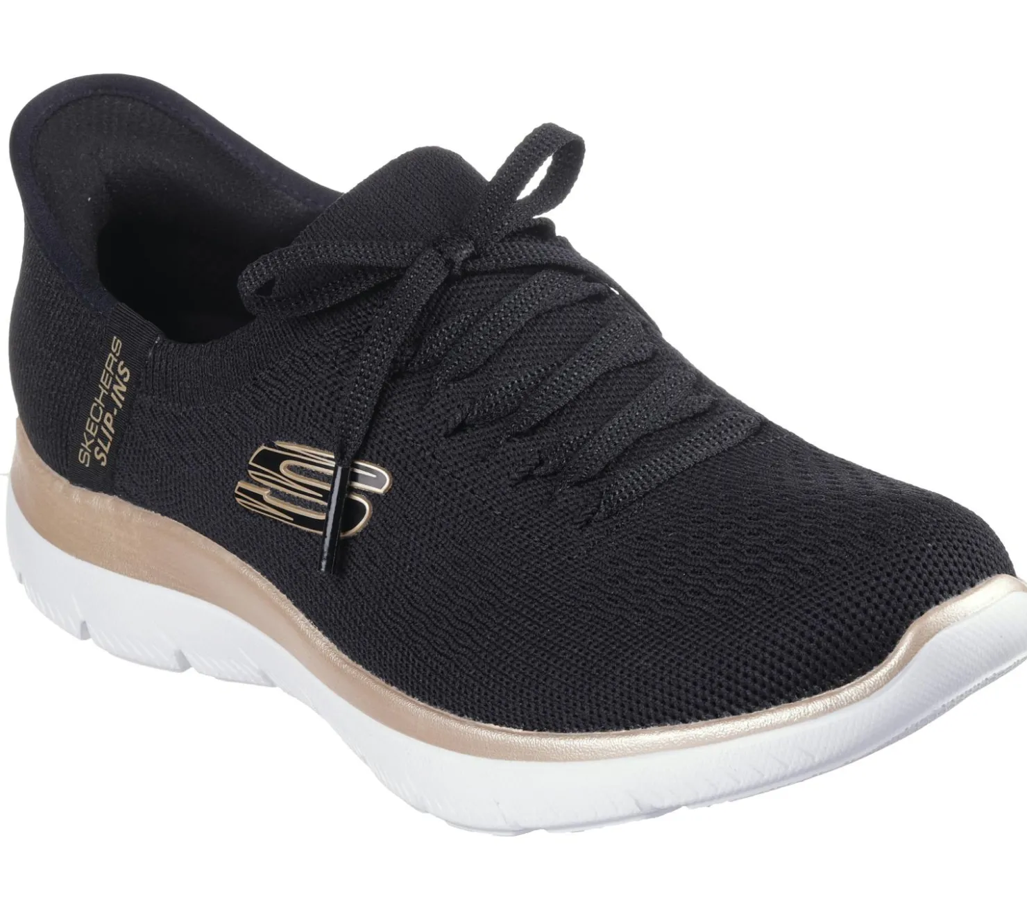 Hands Free Slip-Ins|Athletic Sneakers<SKECHERS Slip-ins: Summits - Night Chic BLACK / ROSE GOLD