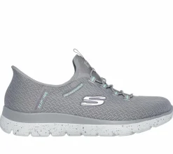 Hands Free Slip-Ins|Athletic Sneakers<SKECHERS Slip-ins Waterproof: Summits - Best Choice GRAY / AQUA
