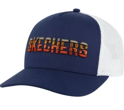 Hats|Accessories<SKECHERS Textured Logo Trucker Hat CHARCOAL / NAVY
