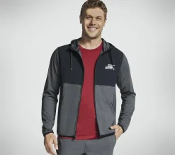Tops|Tops<SKECHERS SKECH-KNITS Ultra Go Weekend Full Zip Hoodie BLACK / CHARCOAL