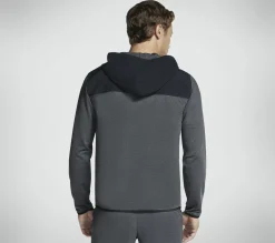 Tops|Tops<SKECHERS SKECH-KNITS Ultra Go Weekend Full Zip Hoodie BLACK / CHARCOAL