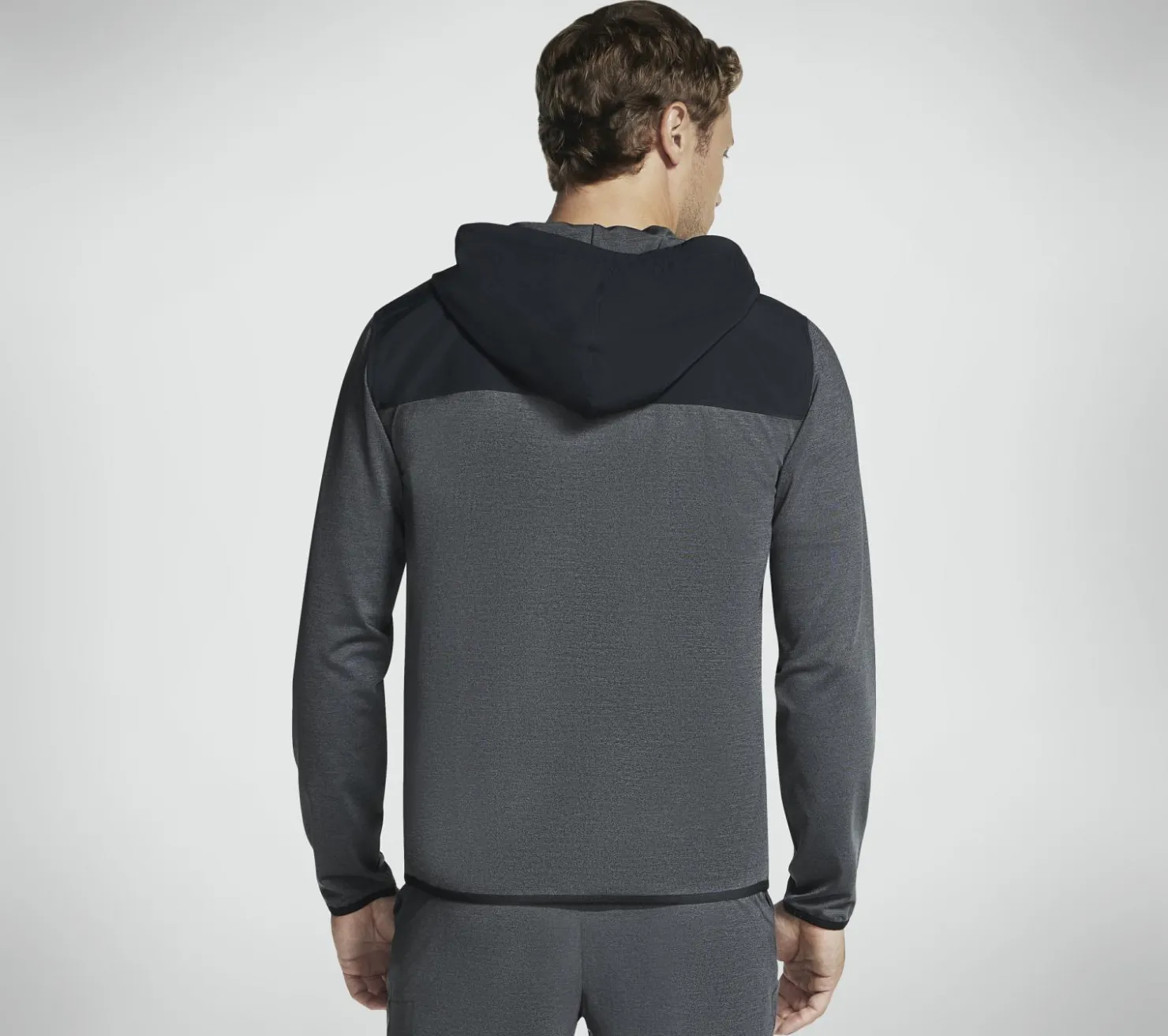 Tops|Tops<SKECHERS SKECH-KNITS Ultra Go Weekend Full Zip Hoodie BLACK / CHARCOAL
