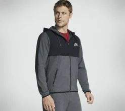 Tops|Tops<SKECHERS SKECH-KNITS Ultra Go Weekend Full Zip Hoodie BLACK / CHARCOAL