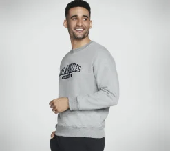 Tops|Tops<SKECHERS Skech-Sweats LA Crew LIGHT GRAY