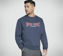 Tops|Tops<SKECHERS Skech-Sweats NY Crew CHARCOAL / NAVY