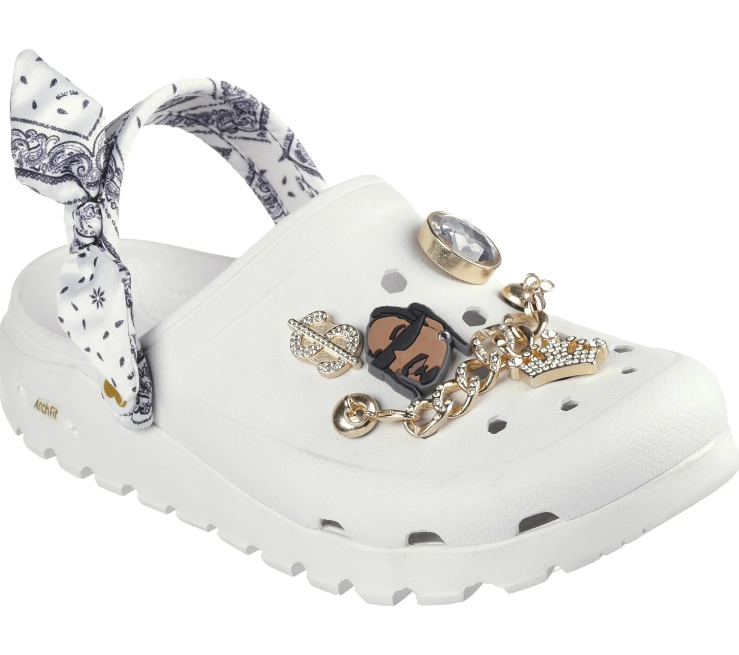 Slip-Ons<SKECHERS Snoop Dogg: Arch Fit Footsteps - Rolling Glitz WHITE
