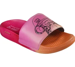 Sandals<SKECHERS Snoop Dogg: Low Slider - Bombay Pop Slide PINK / ORANGE