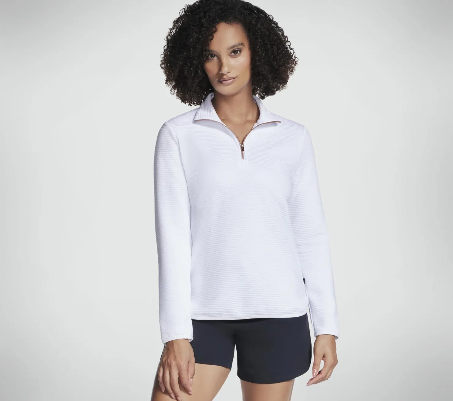 Tops|Tops<SKECHERS Soft-Knit Ottoman 1/4 Zip WHITE