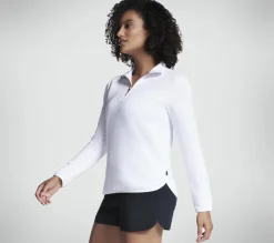Tops|Tops<SKECHERS Soft-Knit Ottoman 1/4 Zip WHITE