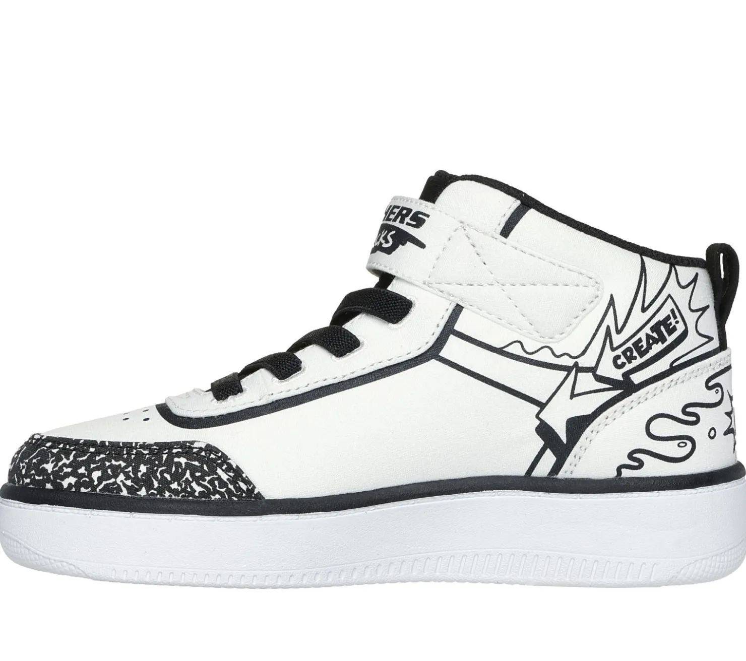Lace Ups|Athletic Shoes & Sneakers<SKECHERS Sport Court 92 - Color-Blitz WHITE / BLACK