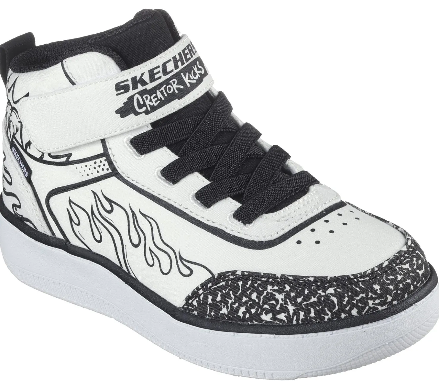 Lace Ups|Athletic Shoes & Sneakers<SKECHERS Sport Court 92 - Color-Blitz WHITE / BLACK