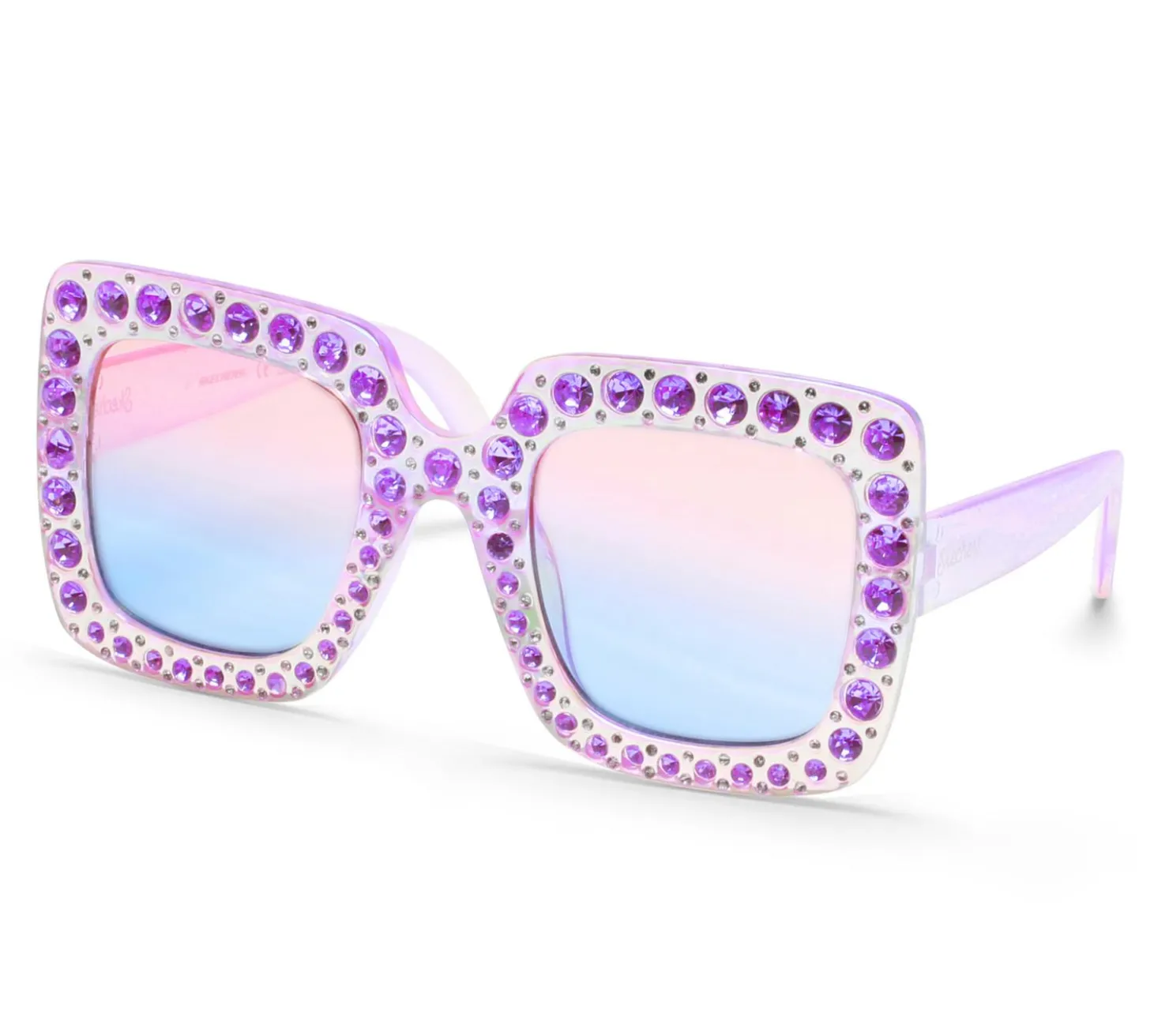 Sunglasses<SKECHERS Square Rhinestone Sunglasses PURPLE