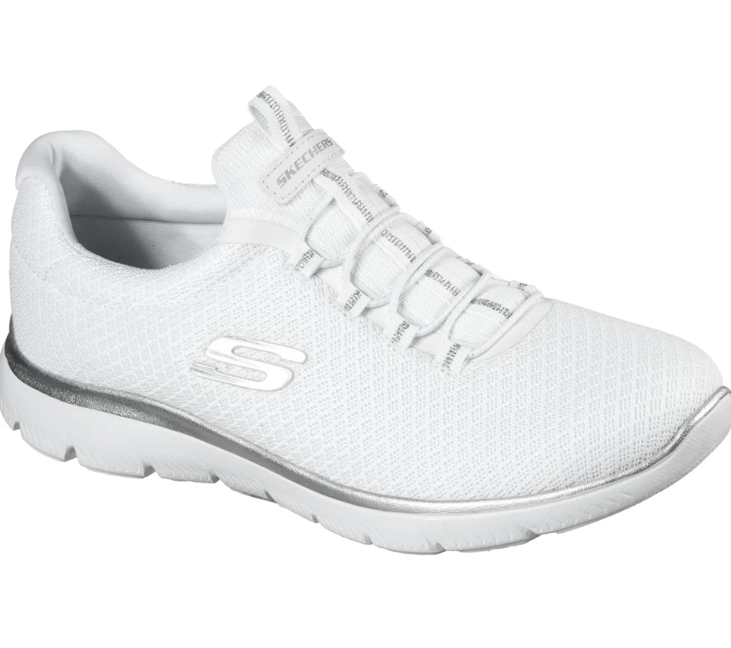Athletic Sneakers<SKECHERS Summits WHITE / SILVER