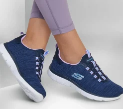 Athletic Sneakers|Slip-Ons<SKECHERS Summits - Fresh Impression NAVY / LAVENDER