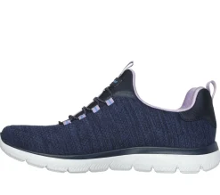 Athletic Sneakers|Slip-Ons<SKECHERS Summits - Fresh Impression NAVY / LAVENDER