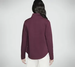 Tops|Tops<SKECHERS The Hoodless Hoodie GO WALK Shine Jacket BURGUNDY / PINK