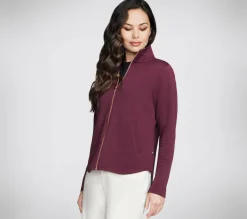 Tops|Tops<SKECHERS The Hoodless Hoodie GO WALK Shine Jacket BURGUNDY / PINK