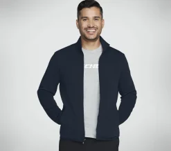 Tops|Tops<SKECHERS The Hoodless Hoodie Ottoman Jacket BLUE / RED